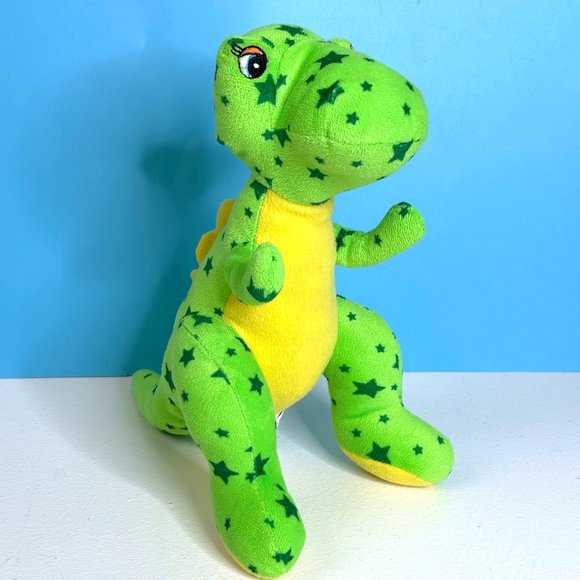 RARE Vintage NEN Green Tyrannosaurus T Rex Dinosaur 12" Plush Stuffed Animal Toy - Picture 1 of 5